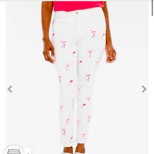 🌹Chico’s Flamingo Embroidered Jeans